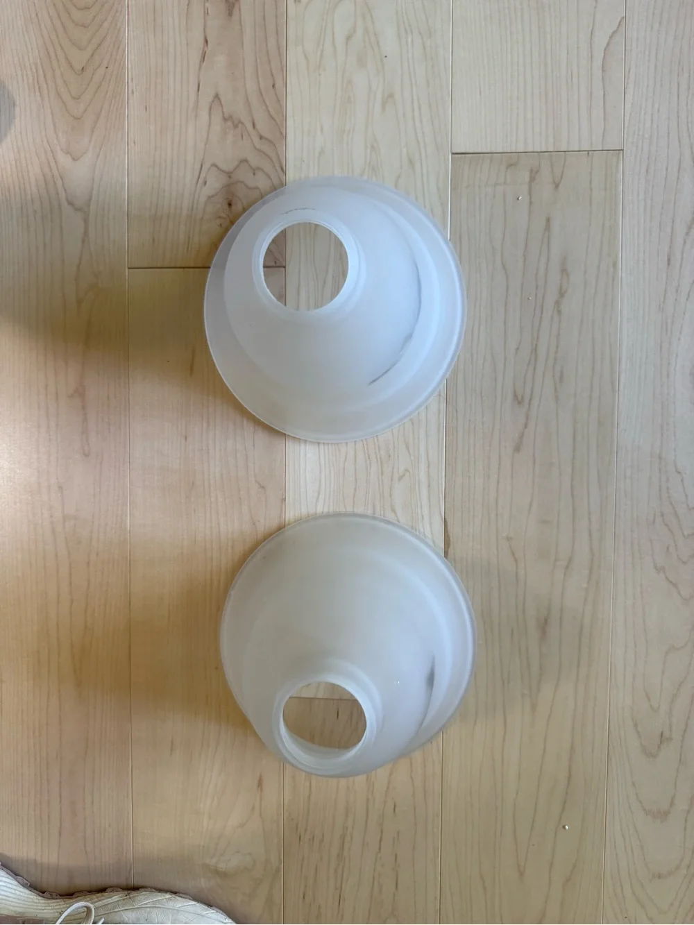 New Frosted Glass Bell-Shade Light Fixture - White b